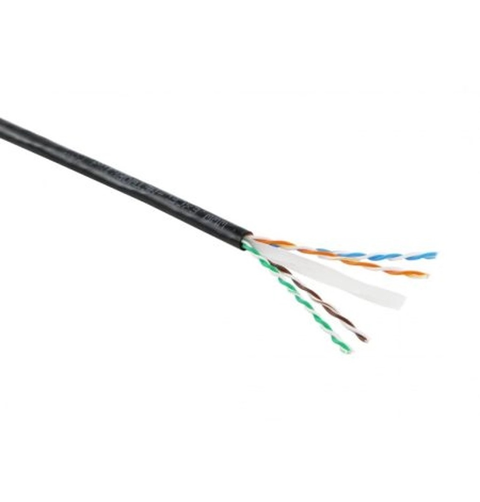 BOBINA CABLE DE RED BEGPROD UTP CAT5E EXTERIOR NEGRO CCA 305MTS