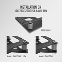 ENFRIADOR DE AIRE CPU NEGRO 4 Heatpipes  ARGB SINCRONIZACION DE LUZ CON PLACA BASE (CONECTOR DE 5 V 3 PINES) VENTILADOR DE CPU PARA Intel/AMD, LGA 1700