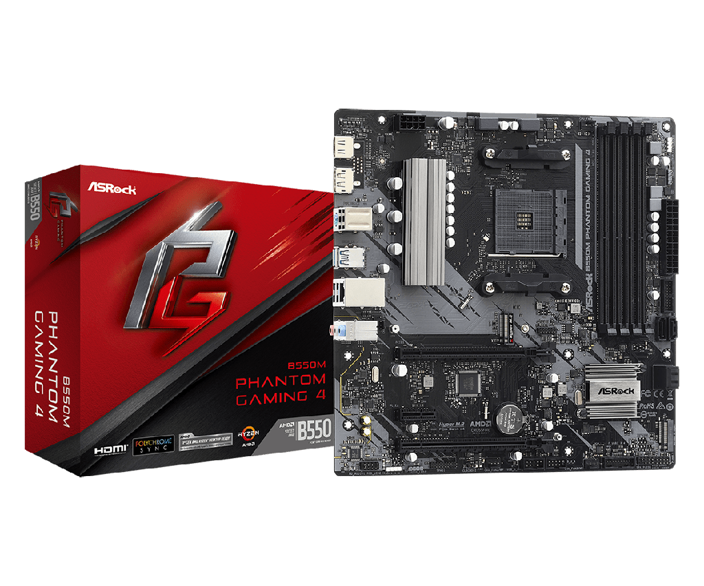 TARJETA MADRE ASROCK B550M PHANTOM GAMING 4 MATX SOCKET AM4 4XDDR4 HDMI/DP WIFI