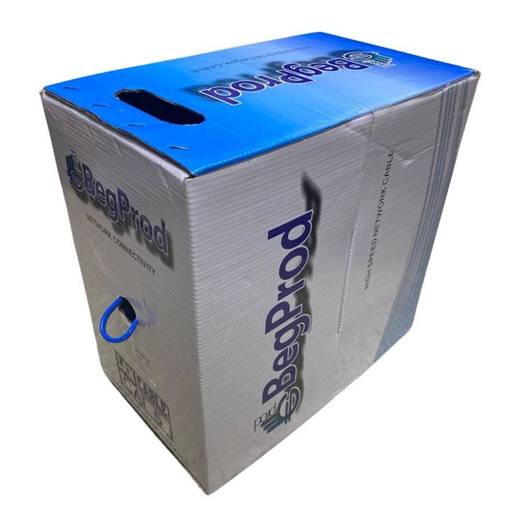 BOBINA DE CABLE DE RED BEGPROD UTP CAT5E INTERIOR AZUL CCA 70/30